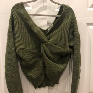 Sage the Label twist front knotted sweater NWT